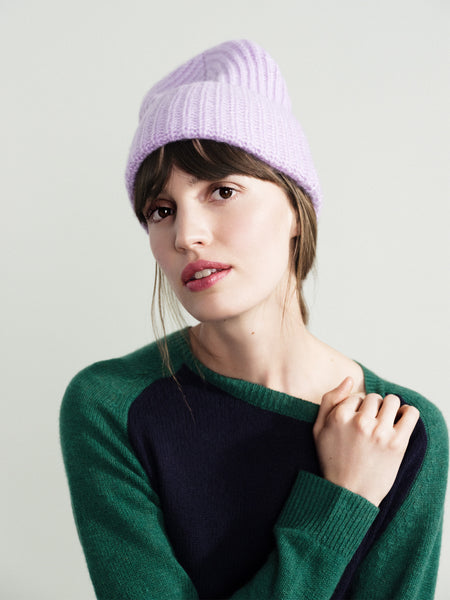 Cashmere Ribbed Beanie display picture 3