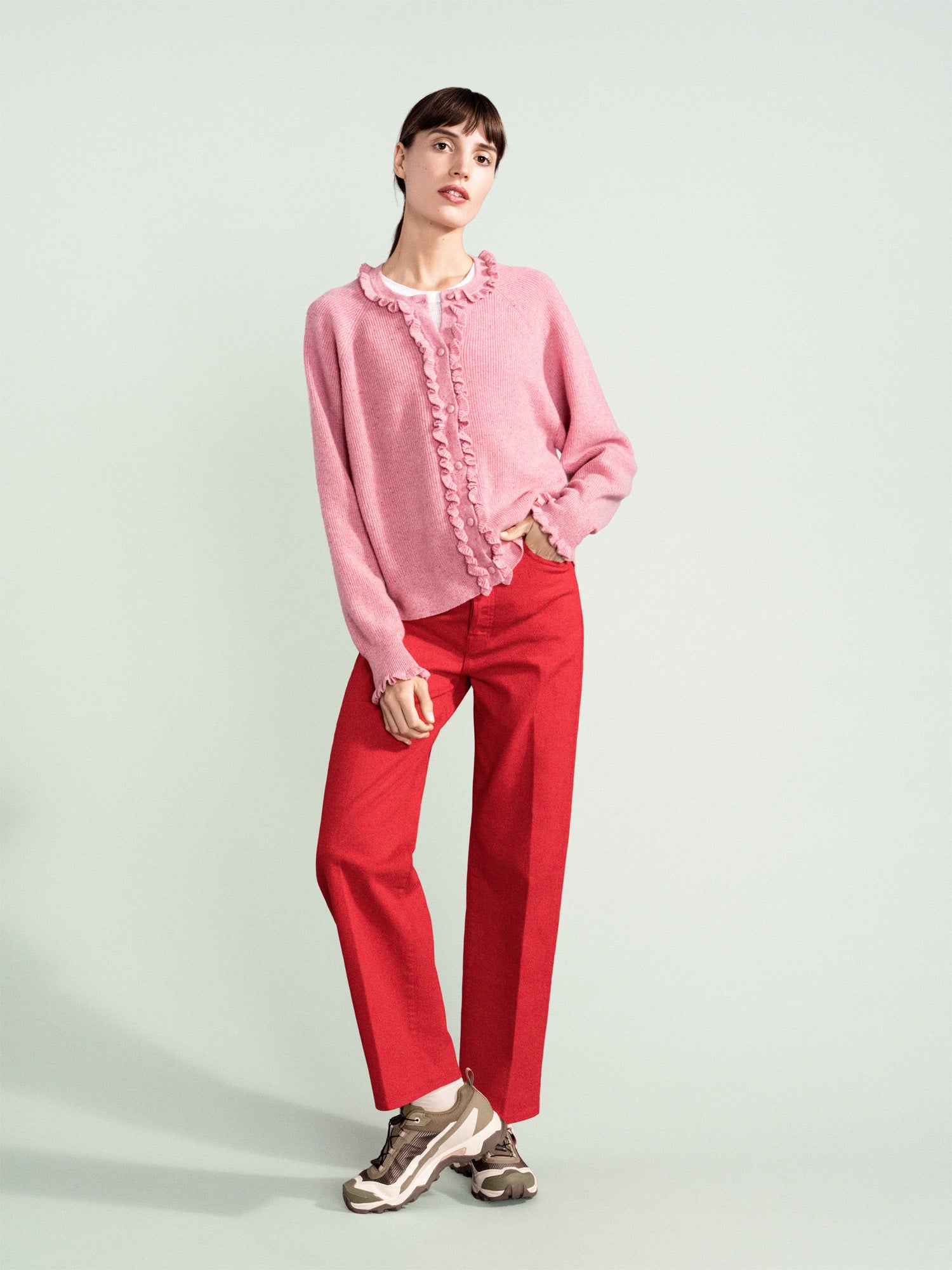 Cashmere Wilder Ruffle Cardigan